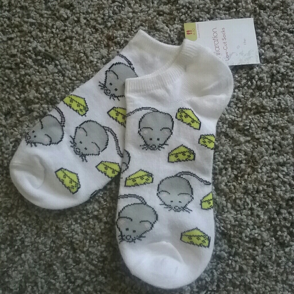 Mouse and Cheese Socks